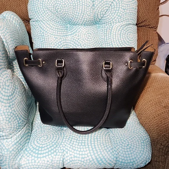 XL Christian Siriano Brand Black Leather Tote Bag - Picture 7 of 9